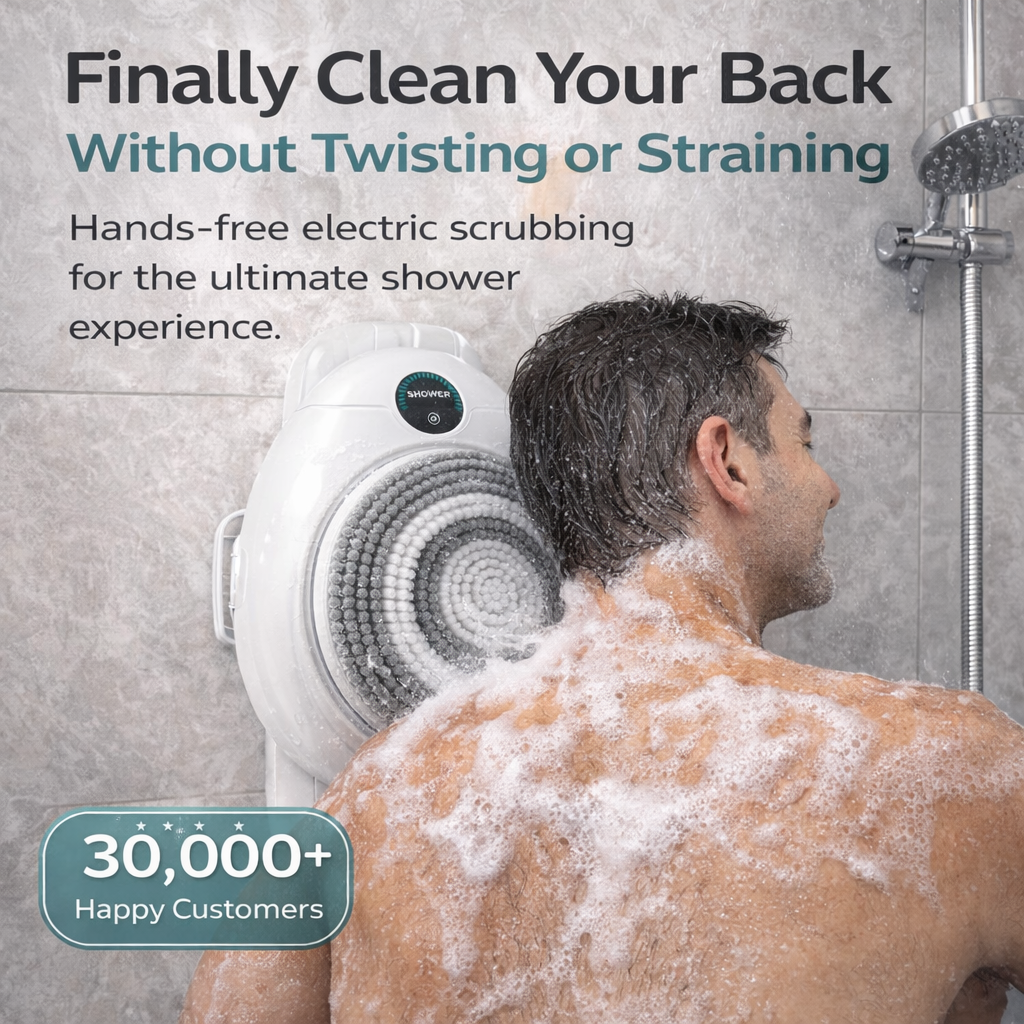 Shopyzon™ Electric Back Scrubber for Shower - Wall Mounted Exfoliating Brush